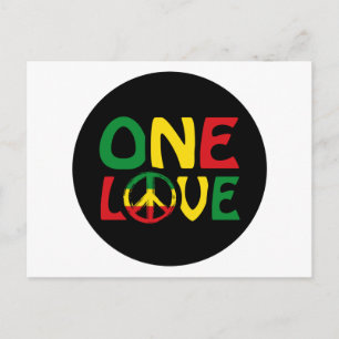 One Love, Reggae design Postcard