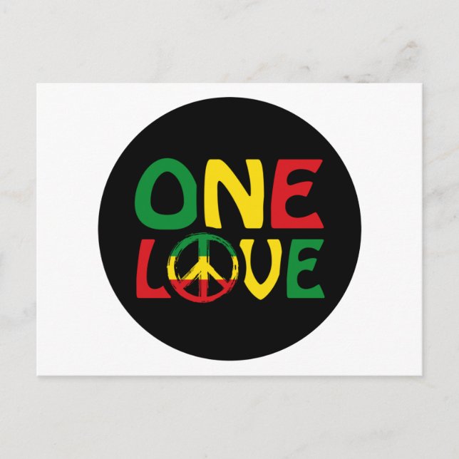One Love, Reggae design Postcard (Front)