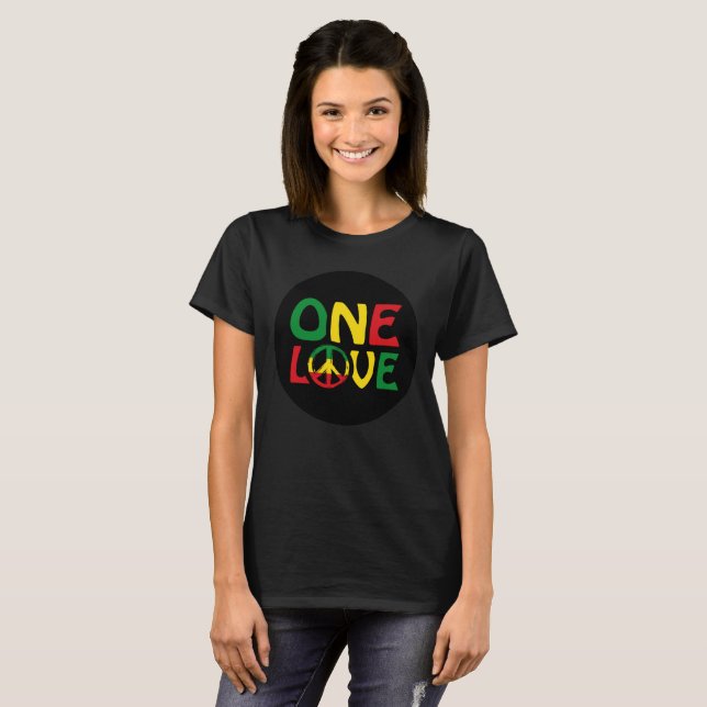 One Love, Reggae design T-Shirt (Front Full)