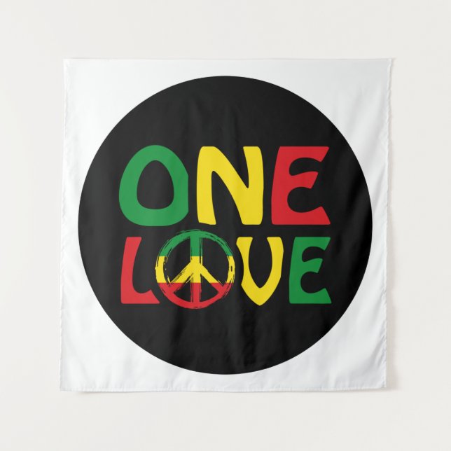 One Love, Reggae design Tapestry (Front)