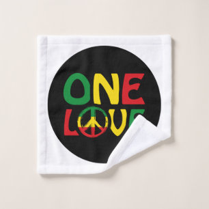 One Love, Reggae design Wash Cloth