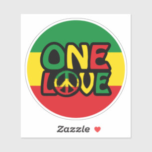 One Love, Reggae design with reggae colors