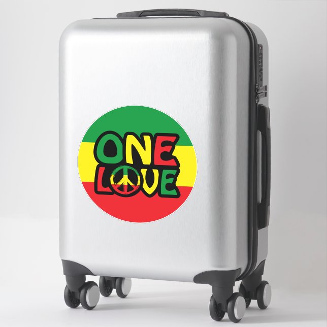 One Love, Reggae design with reggae colours (Suitcase)