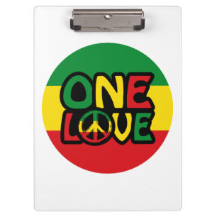 One Love, Reggae design with reggae colours Clipboard