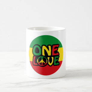 One Love, Reggae design with reggae colours Coffee Mug
