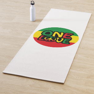 One Love, Reggae design with reggae colours Yoga Mat