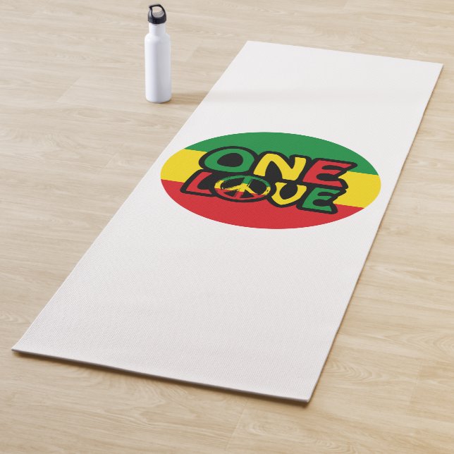 One Love, Reggae design with reggae colours Yoga Mat (In Situ)