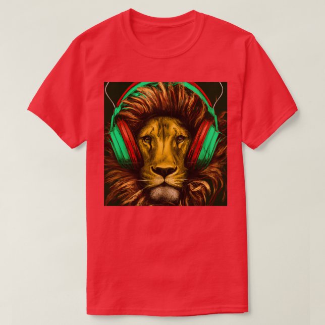 One Love Reggae Lion 2 T-Shirt (Design Front)