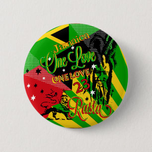 One Love Reggae Party Button