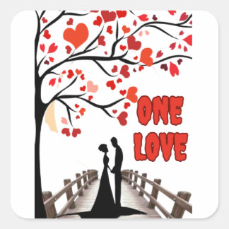 One Love Square Stickers