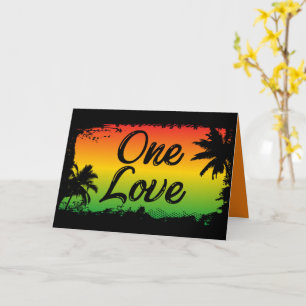 One Love Unity and Rspect for All Jamaican Rasta Card