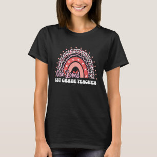One Loved 1st Grade Teacher Groovy Valentine's Day T-Shirt