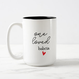 One Loved Babcia Customisable Grandma Gift Two-Tone Coffee Mug
