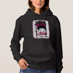One Loved Fnp Nurse Messy Bun Leopard Love Mum Val Hoodie