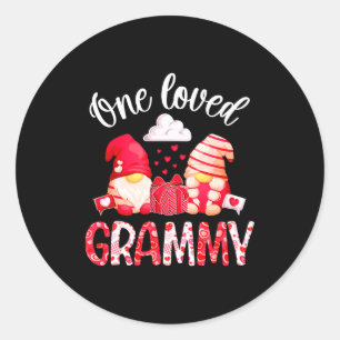 One Loved Grammy Valentine Grammy Grandma Valentin Classic Round Sticker