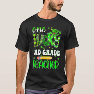 One Lucky 2nd Grade Teacher Pencil Shamrock St Pat T-Shirt