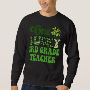 One Lucky 3rd Grade Teacher Vintage Groovy St. Pat Sweatshirt