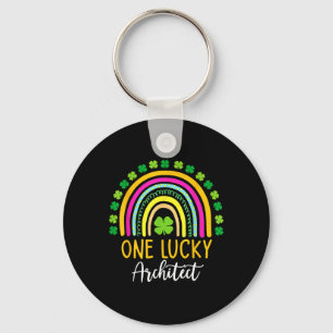 One Lucky Architect St Patrick Day Shamrocks  Key Ring