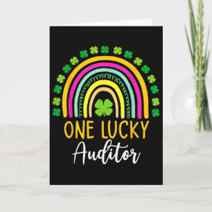 One Lucky Auditor St Patrick Day Shamrocks Card