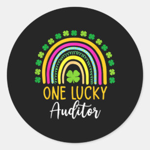 One Lucky Auditor St Patrick Day Shamrocks Classic Round Sticker