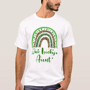 One Lucky Aunt Irish Rainbow Leopard Patricks Day T-Shirt