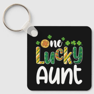 One Lucky Aunt Matching Family St Patrick's Day Key Ring