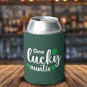 One Lucky Auntie Funny St Patrick Day Can Cooler