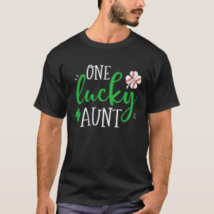 One Lucky Baseball Aunt Aunty Shamrocks St Patrick T-Shirt