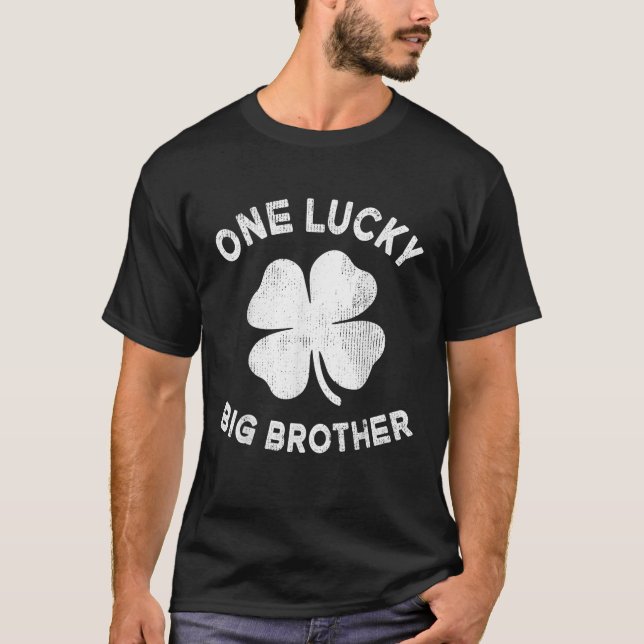 One Lucky Big Brother St Patricks Day Green Shamro T-Shirt (Front)
