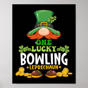 One Lucky Bowling Leprechaun St. Patricks Day Poster