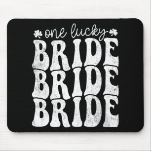 One Lucky Bride Groovy Happy St Patricks Day Shamr Mouse Pad