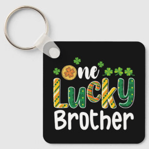 One Lucky Brother Matching Family St Patrick's Day Key Ring