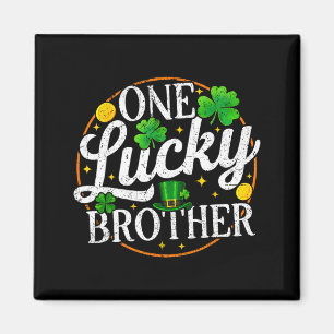 One lucky brother st patricks day shamrock family magnet