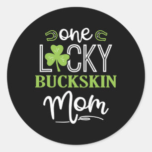 One Lucky Buckskin Horse Mum Irish Horseback Ridin Classic Round Sticker