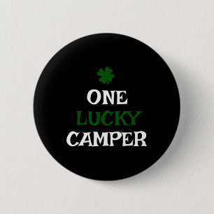 One Lucky Camper St. Patrick's Day Irish Camping 6 Cm Round Badge