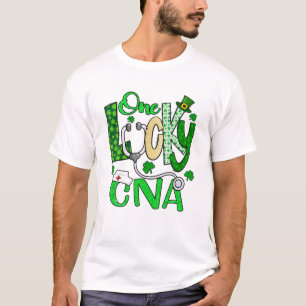 One Lucky CNA Nurse St Patricks Day Shamrock Steth T-Shirt