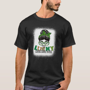 One Lucky Correctional Nurse Bleached St Patricks T-Shirt