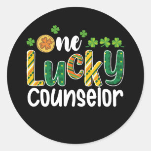 One Lucky Counsellor School St Patrick's Day Classic Round Sticker