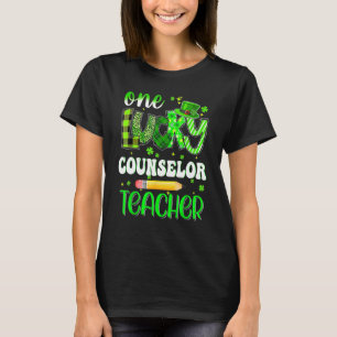 One Lucky Counselor Teacher Pencil Shamrock St Pat T-Shirt