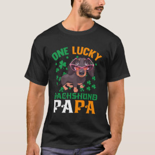 One Lucky Dachshund Papa Wiener Dog Dad St Patrick T-Shirt