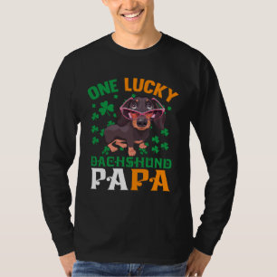 One Lucky Dachshund Papa Wiener Dog Dad St Patrick T-Shirt