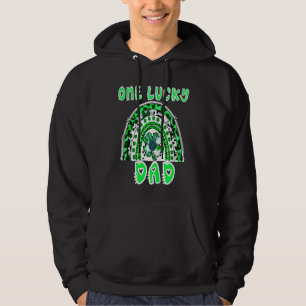 One Lucky Dad Good Luck Green Rainbow Shamrock Leo Hoodie