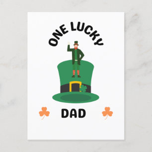 One lucky dad irish  postcard