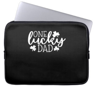 One Lucky Dad Shirt St Patricks Day Shirt Men Dadd Laptop Sleeve