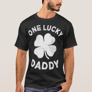 One Lucky Dad St Patricks Day Green Shamrock Leaf  T-Shirt