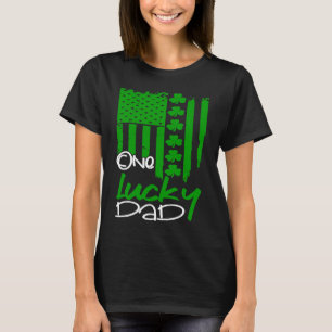 One Lucky Dad Us Flag Leprechaun St Patricks Day S T-Shirt
