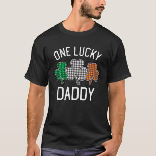 One Lucky Daddy St. Patrick's Day Irish Flag Plaid T-Shirt