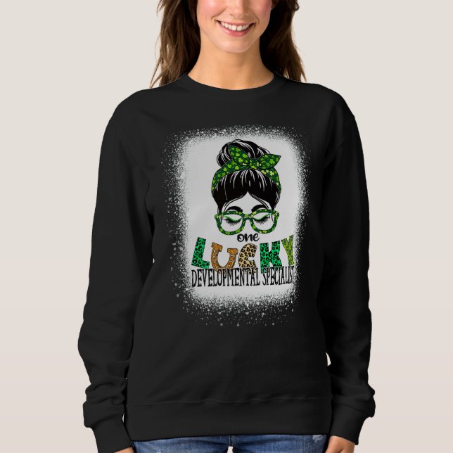 One Lucky Developmental Specialist Bleached St Pat Sweatshirt (Front)