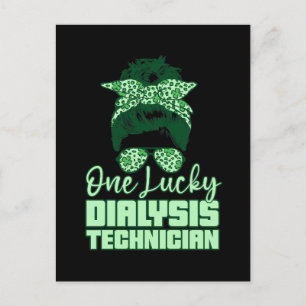 One Lucky Dialysis Technician Tech Nephrology Holiday Postcard