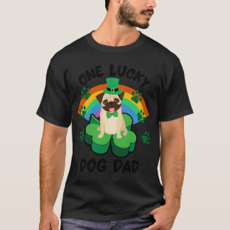 One Lucky Dog Dad St. Patrick's Rainbow And Dog T-Shirt